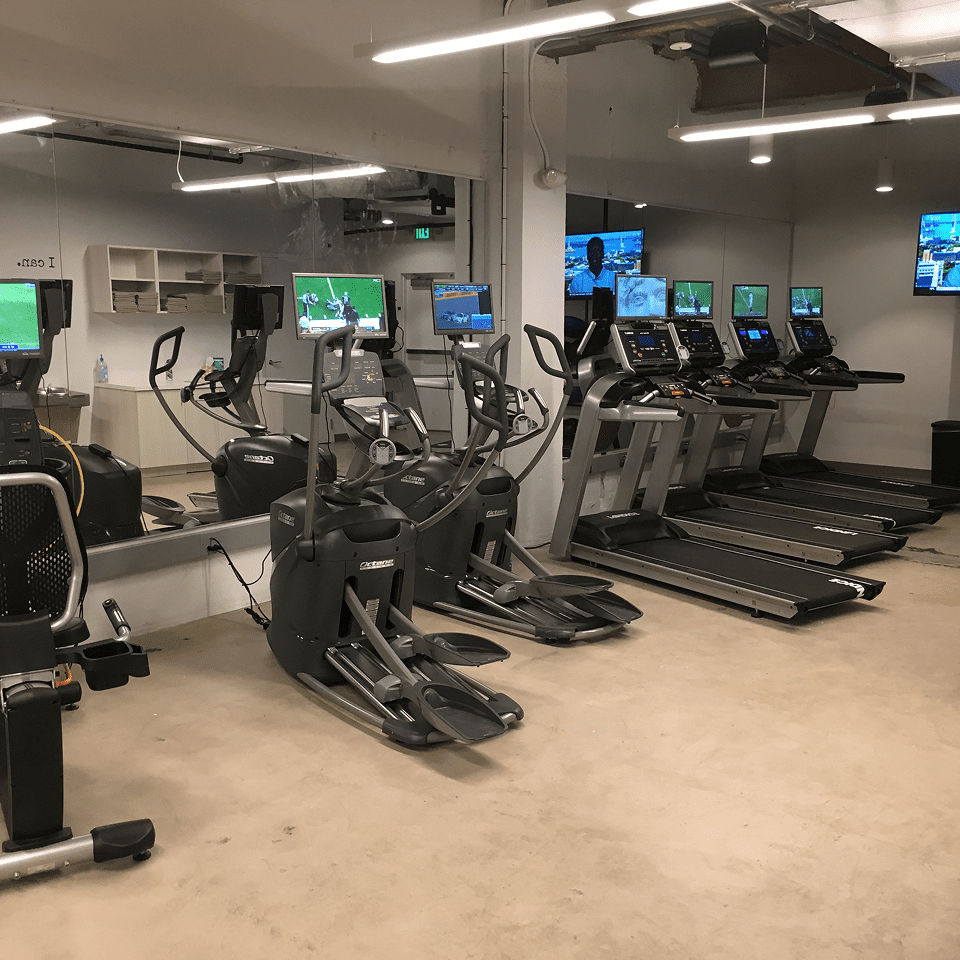 Gym equipment with TV screens
