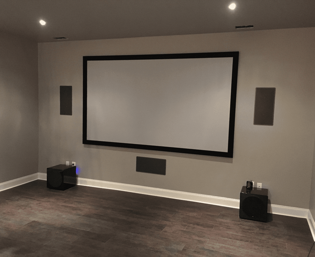 Home theater with large screen